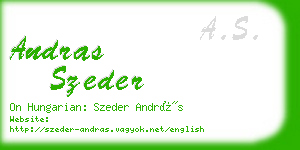 andras szeder business card